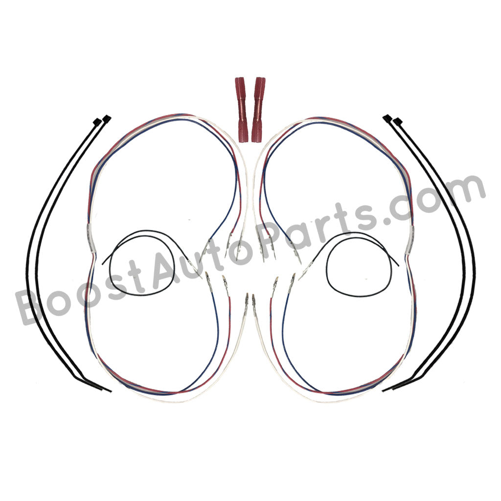 A set of vehicle door harnesses with various colored wires for 2014-2019 Silverado and Sierra models.